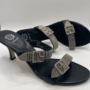 Yellow Box Rhinestone Slide Sandals Pumps Globe Slide Black 8.5M